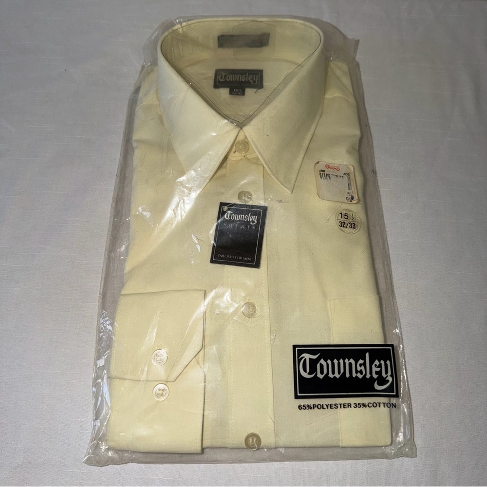 Men's Townsley Classic Yellow Long sleeve Dress Shirt 32/33 15 1/2